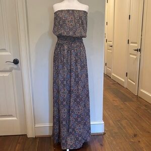 New Look Strapless Geometric Maxi Dress